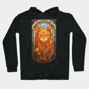 Golden Art Nouveau Cat Hoodie